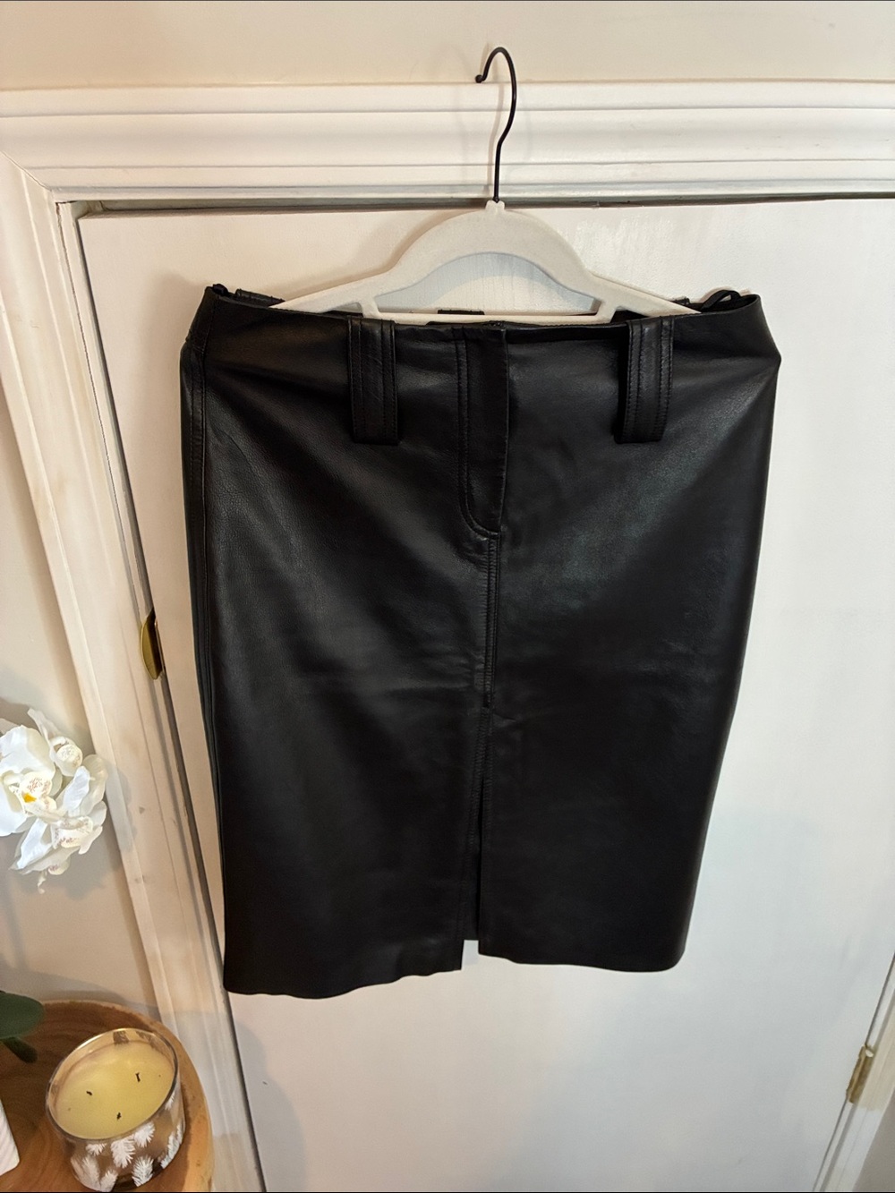 Vintage Y2K DKNY leather skirt